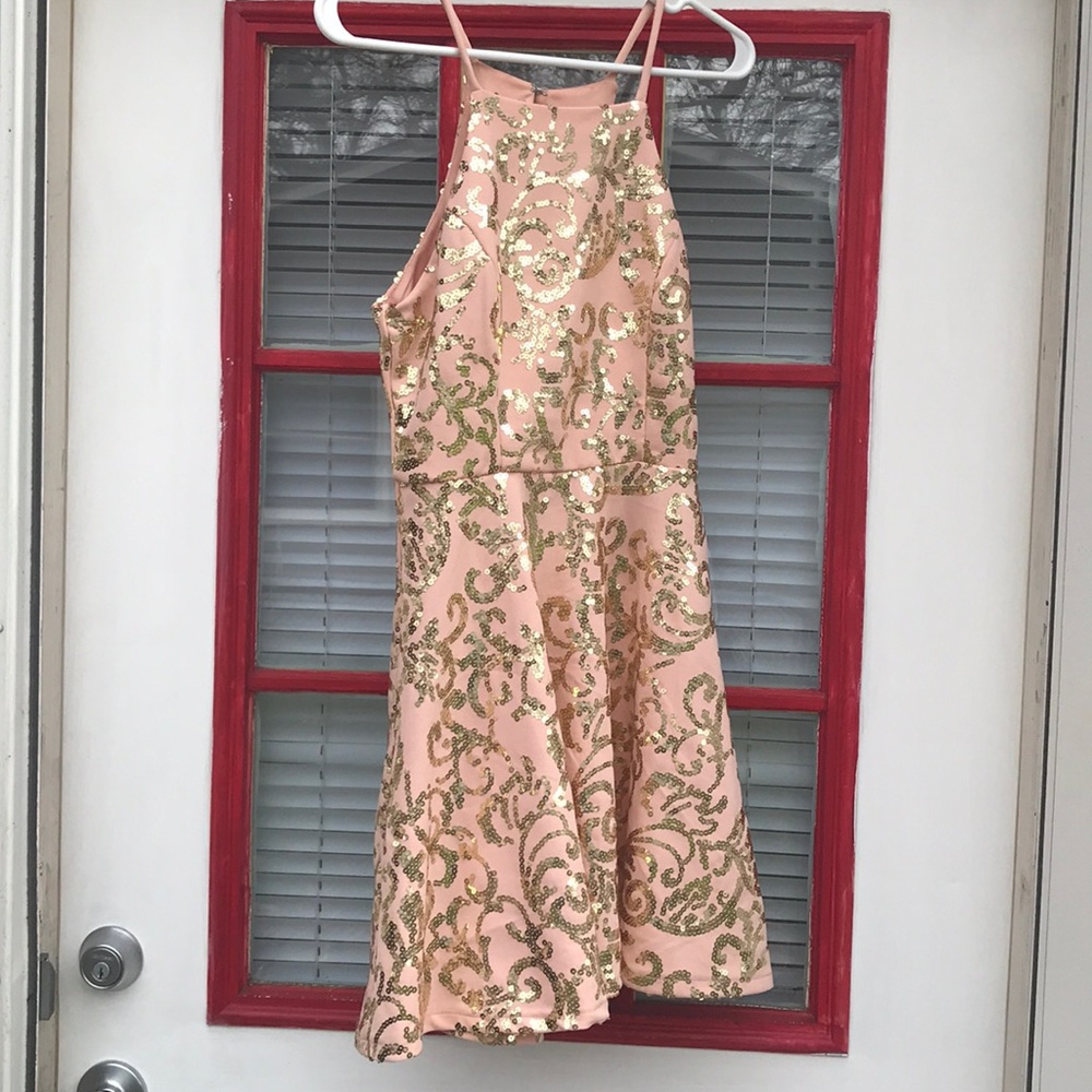 Cute, brawlers pink and gold dress!